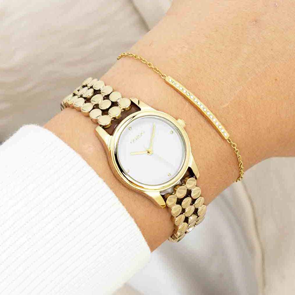 OOZOO Timepieces Gold Metallic Bracelet C11631